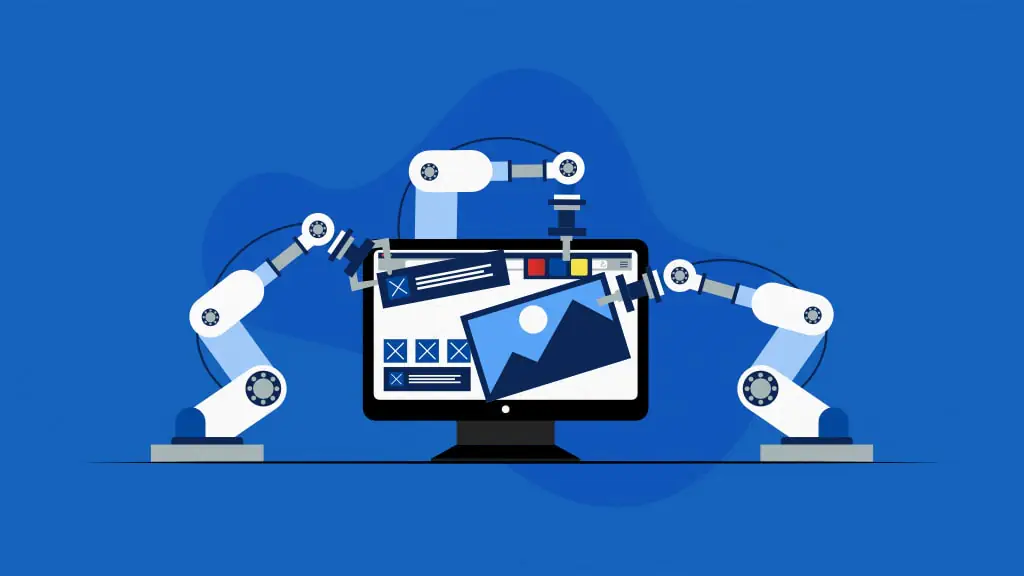 Image showing robotic arms automating on a monitor